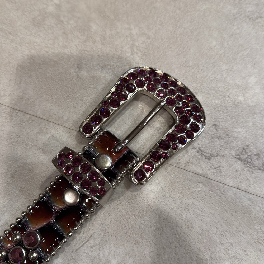 BB SIMON BELT - Purple animal print